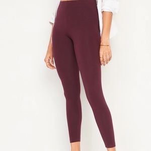 NWT OLD NAVY High-Waisted Jersey Ankle Leggings Color: Red Raisin SIZE MEDUIM